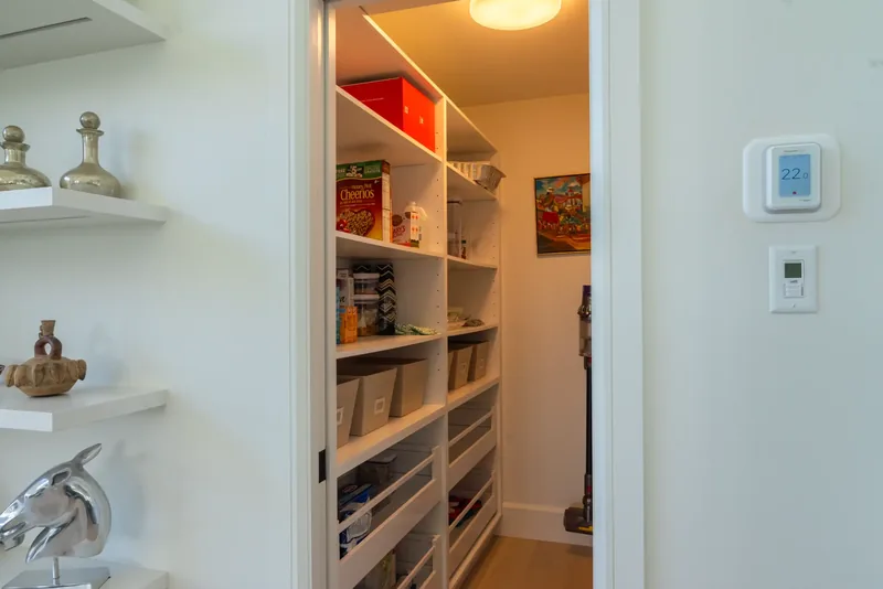 Walk-in pantry with open shelving